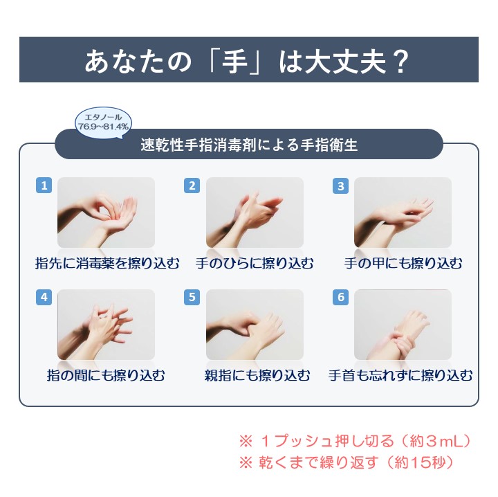 【感染制御】速乾性手指消毒剤（アルコール製剤）による手指衛生の具体的方法